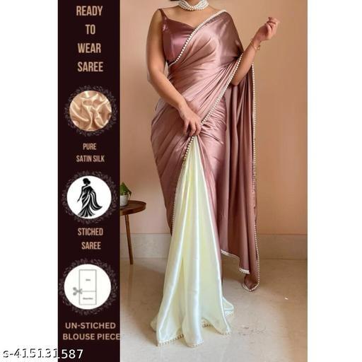 Satin Half Half Saree - Ready to Wear Saree