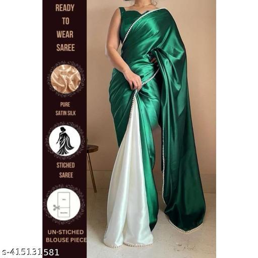 Satin Half Half Saree - Ready to Wear Saree