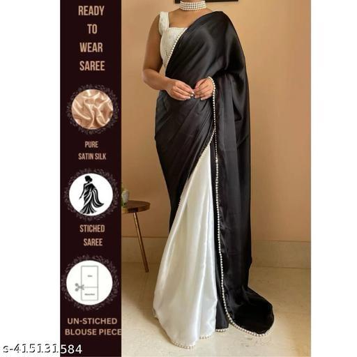 Satin Half Half Saree - Ready to Wear Saree