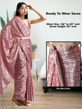 Checkered Red White Saree - Ready to Wear Saree