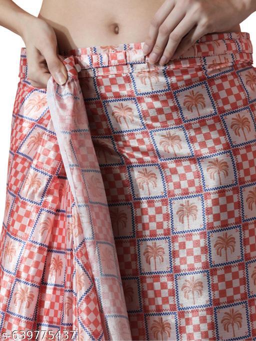 Checkered Red White Saree - Ready to Wear Saree
