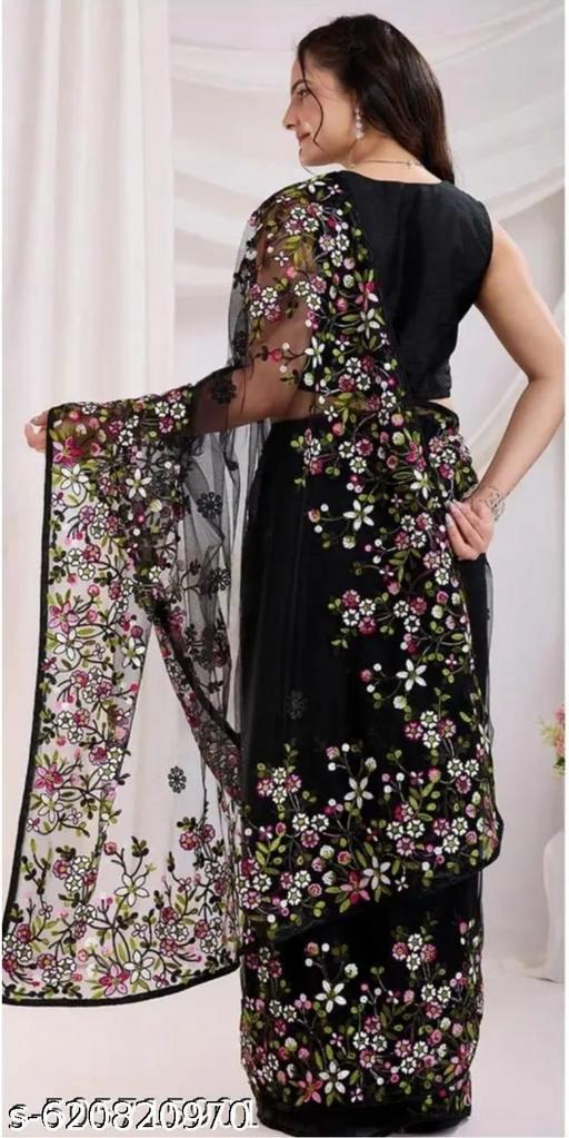 Floral Net Saree