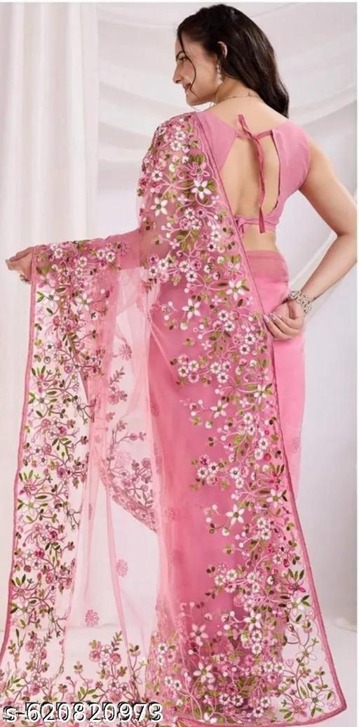 Floral Net Saree