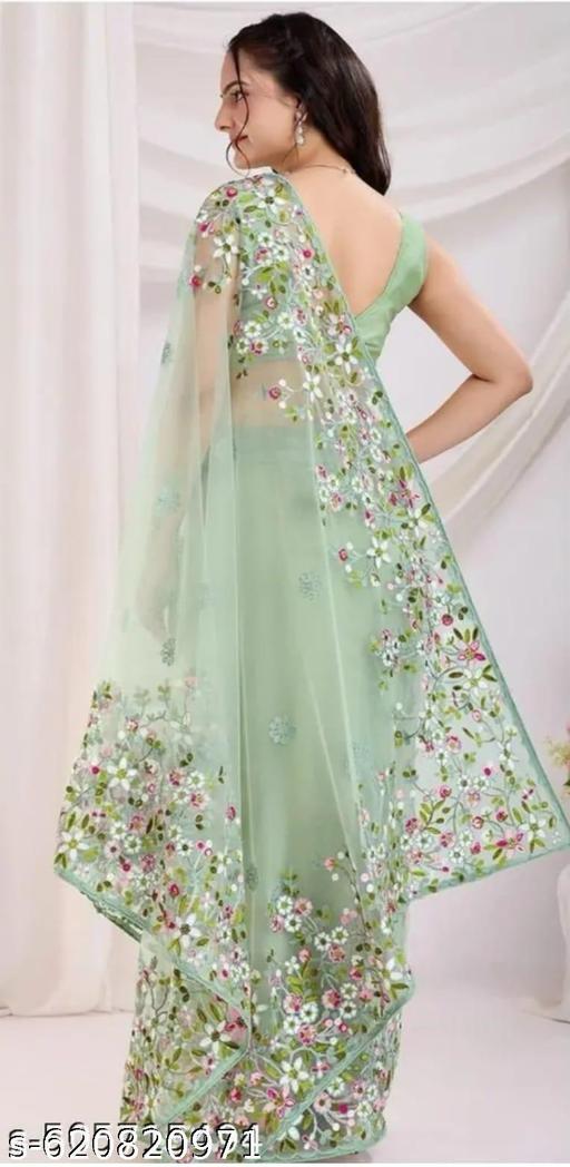 Floral Net Saree