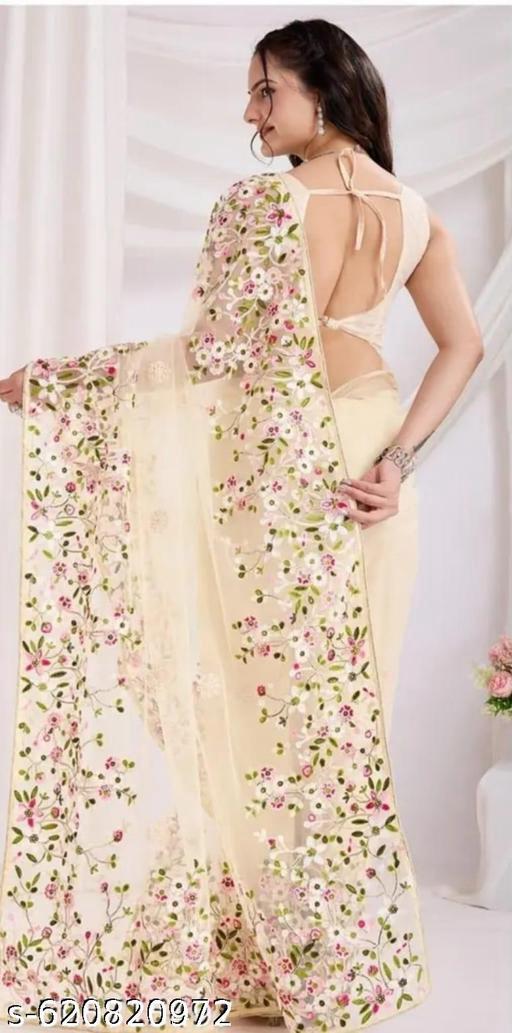 Floral Net Saree