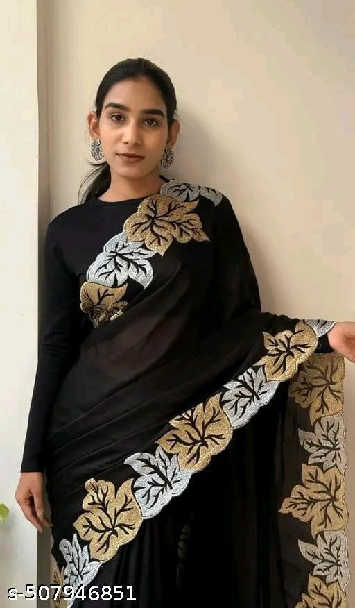 Leaf Cut Work Saree