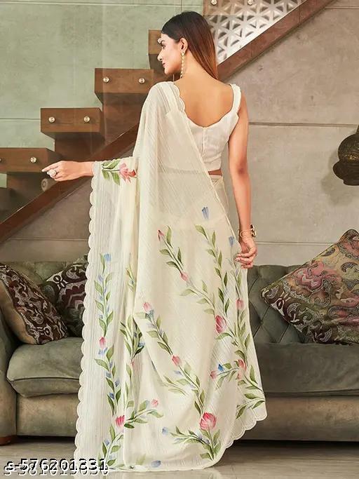 Floral Cut Work Saree