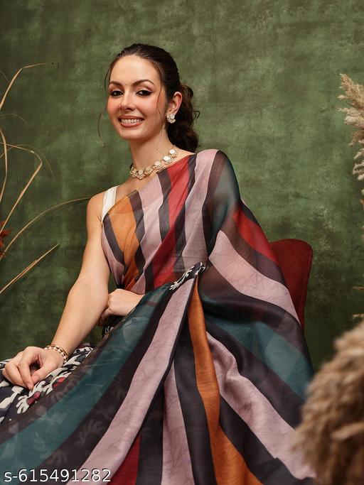 Multicolored Digital Print Saree