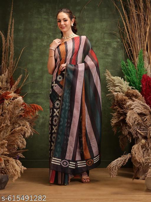 Multicolored Digital Print Saree