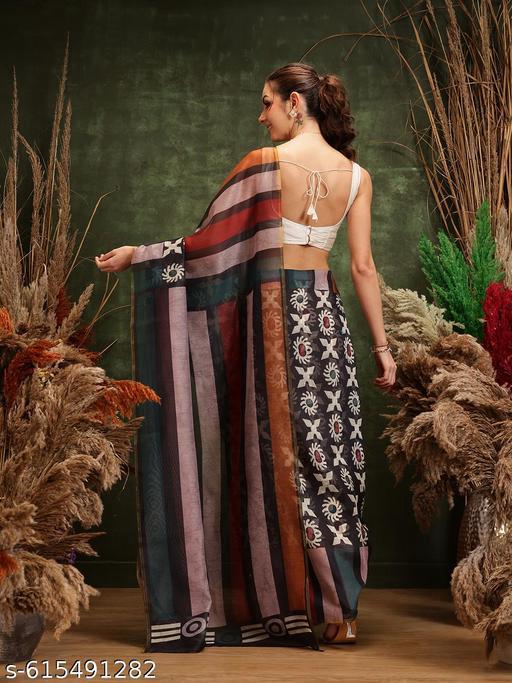 Multicolored Digital Print Saree