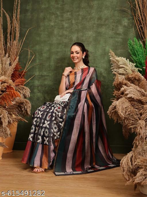 Multicolored Digital Print Saree