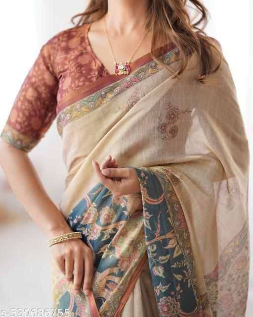 Cotton Silk Digital Printed Saree