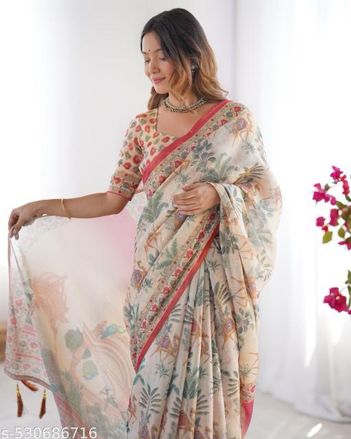 Sanganeri Cotton Mulmul Saree