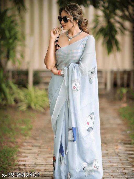 Face Print Georgette Saree