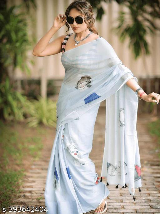 Face Print Georgette Saree