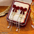 Korean Bow Danglers Earings