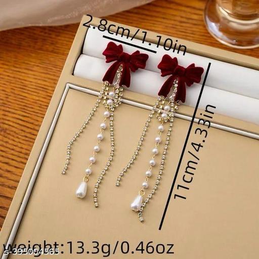 Korean Bow Danglers Earings