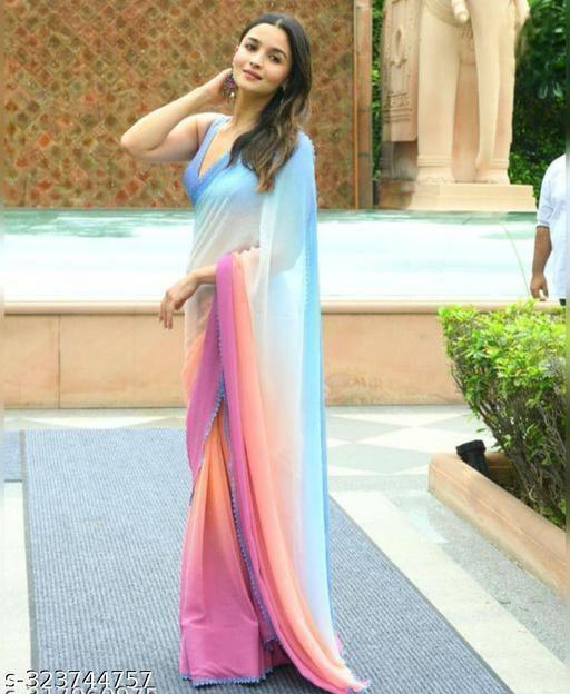 Voguish Rainbow Saree