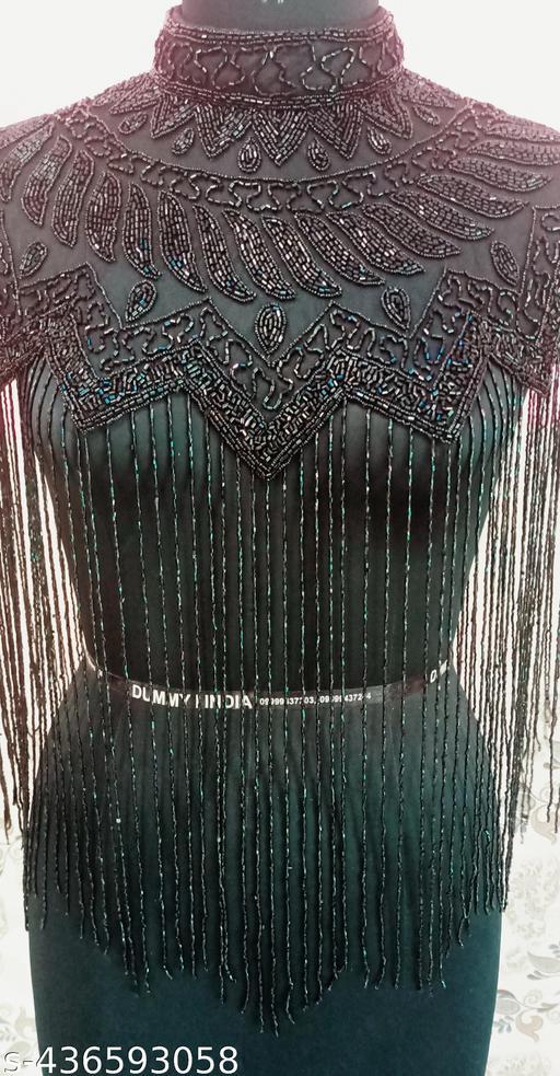Black Long Embellished Cape