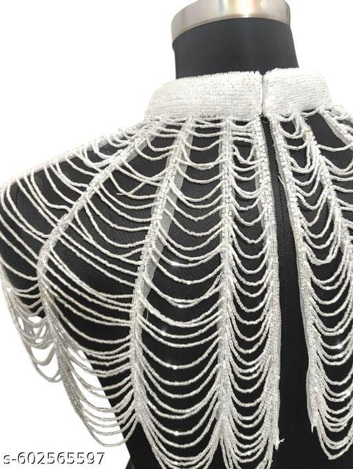 White Embroidered Mini cape