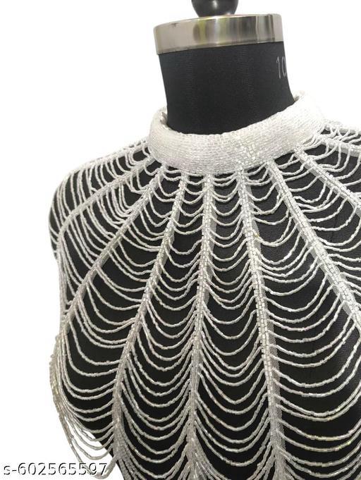 White Embroidered Mini cape