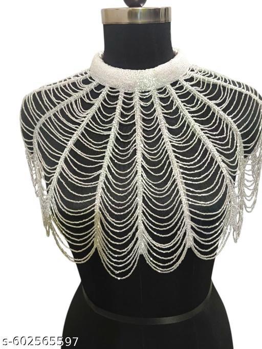 White Embroidered Mini cape