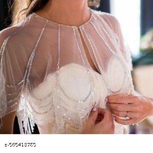 White Light Embellished Cape