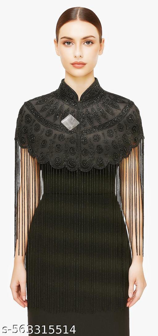 Black Light Embroiderd Cape