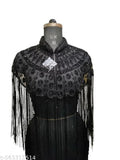 Black Light Embroiderd Cape