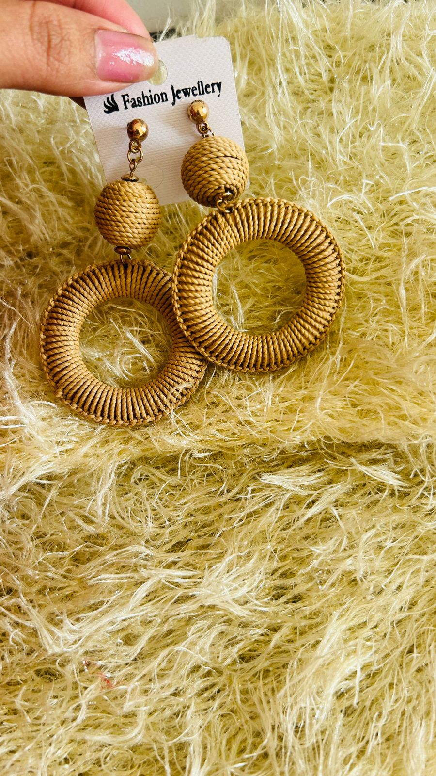 Brown Textured Hoops