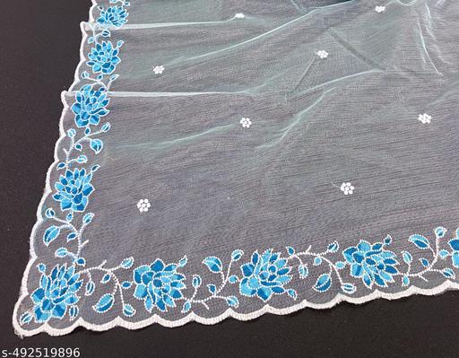 Blue Thread Work Net Saree