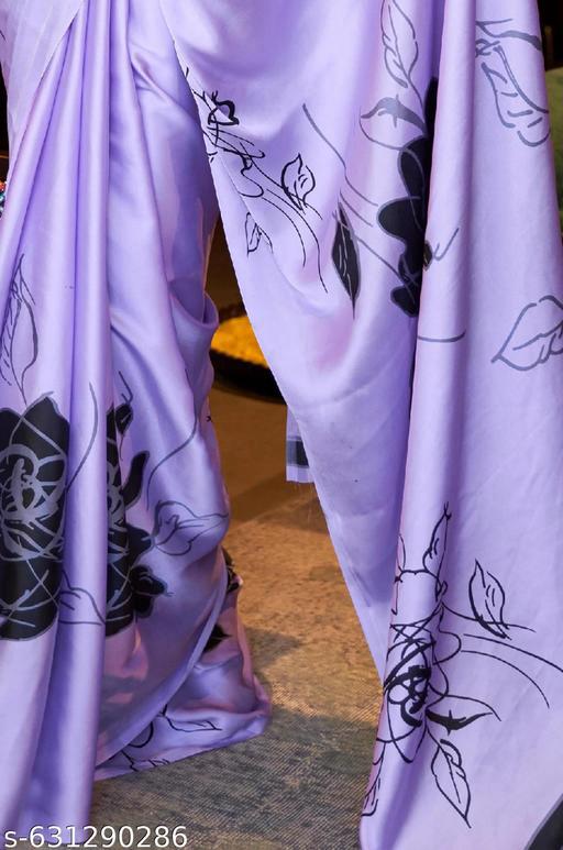 Satin Floral Saree