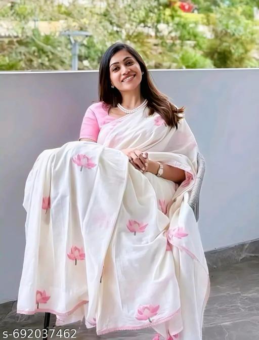 Lotus Pink Cotton Saree