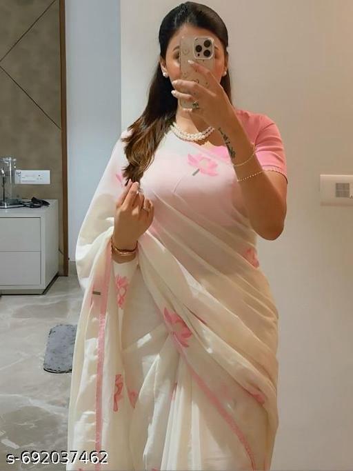 Lotus Pink Cotton Saree
