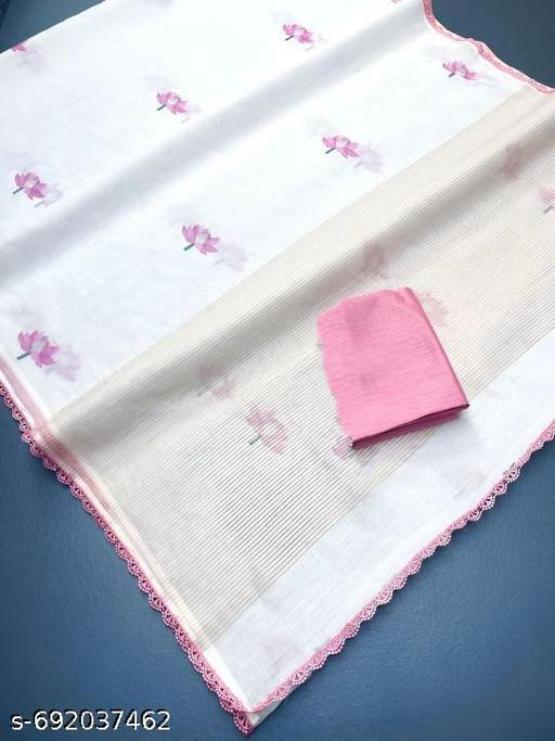 Lotus Pink Cotton Saree