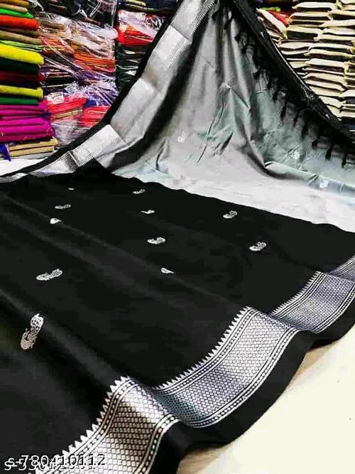 Black Silver Saree