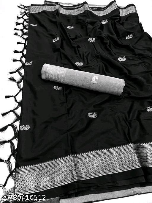 Black Silver Saree