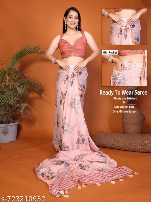 Pink Voguish Ready to wear saree