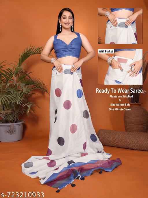 Multi-color Polka Dot - Ready to Wear saree