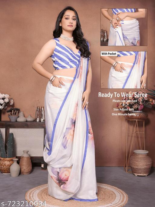 Floral rosy - Ready to wear saree