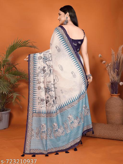 Blue Voguish Floral Saree - Ready to Wear Saree