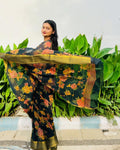 Black Floral Saree