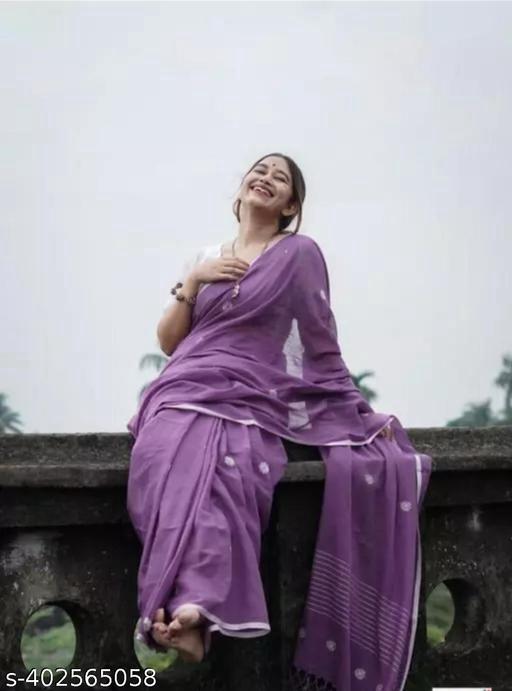 Khadi Cotton Mini Polka Saree