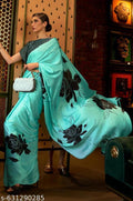 Satin Floral Saree
