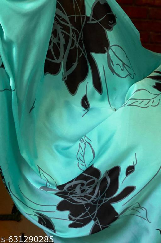 Satin Floral Saree