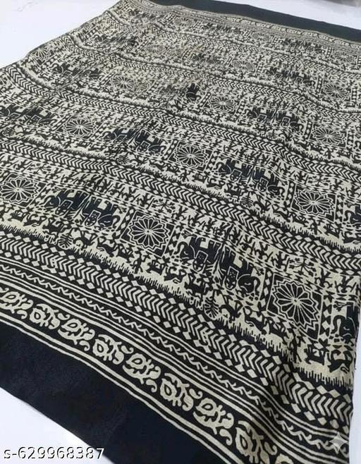 Black Refined Crepe Saree