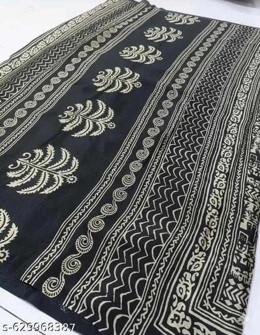 Black Refined Crepe Saree